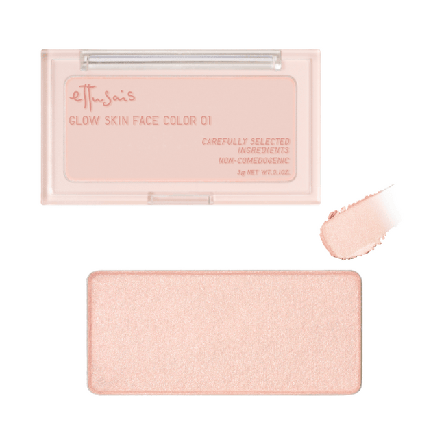 日本ETTUSAIS艾杜纱 光感焕彩腮红粉 珠光高光持久保湿养肤 3g #01 自然高光 
