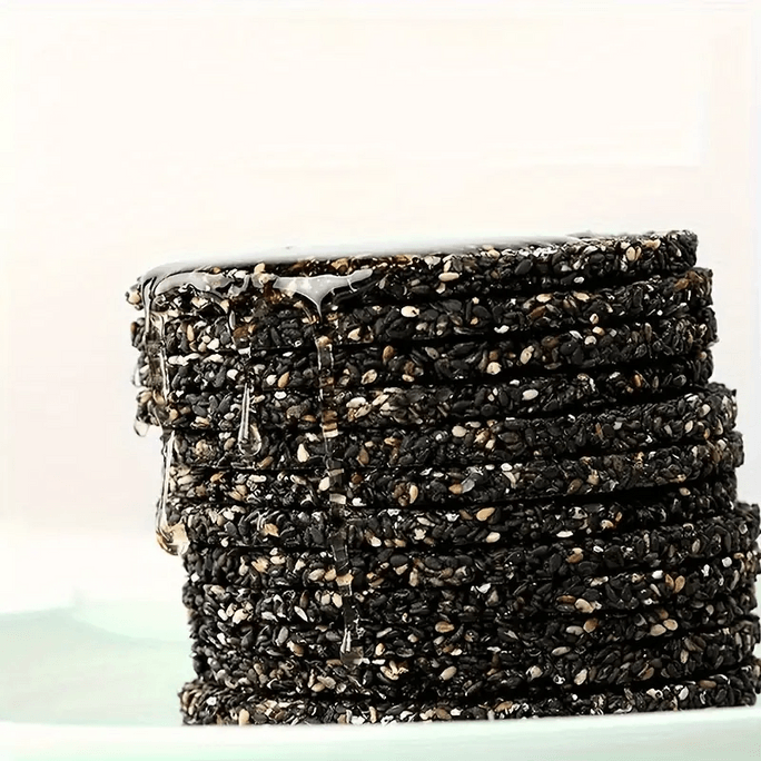 美国 MushroomStorm 黑芝麻山核桃饼,高钙营养,芝麻浓香,香酥不腻,140g