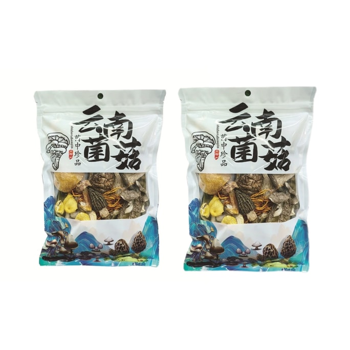 Mushroom Soup Pack: Dried Agricultural Products & Local Specialties – Yunnan Seven-Color Mushroom Soup Mix for Stewed Chicken and Soups. Nutritious and Flavorful. Hot Pot Ingredients. 100g (2-pack)