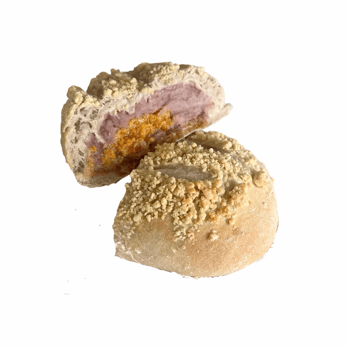 【美國現做】FUFUL BAKERY 鹹蛋黃芋泥肉鬆-軟歐包1個260g 冷凍可保存兩週