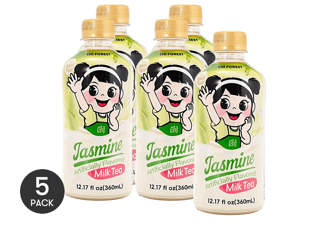 Chi Forest Milk Tea Jasmine Flavor,Low Sugar,12.17 fl oz*5【Value