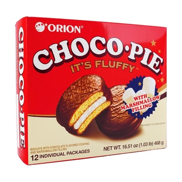 Chocolate Pie Cake with Fluffy Marshmallow Filling 0 Transfat, 12 Pieces 16.51oz