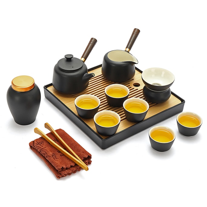 Kung Fu Tea Set For Home Living Room Simple Ceramic Dry Brewed Tea Tray Light Luxury Modern Small Set Portable