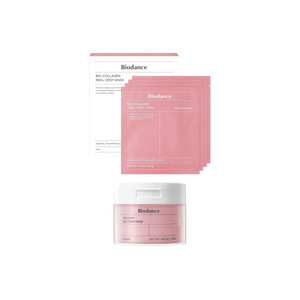 Bio-Collagen Real Deep Mask 4개 + Collagen Gel Toner Pads 핑크 - 모공/탄력 60개【가치 팩】