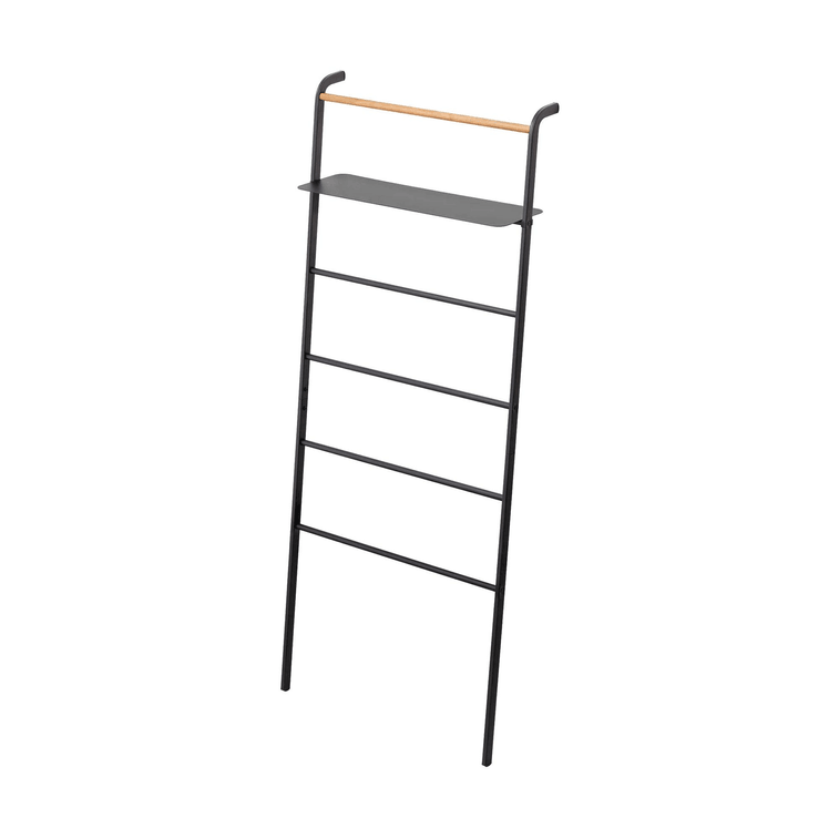 Leaning Storage Ladder With Shelf (63 H) - Steel Black 14