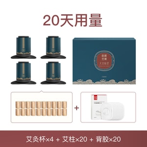 中國直郵 科愛元素 艾灸盒家用隨身灸便攜式溫灸器熱敷艾灸杯 墨綠色4隻裝