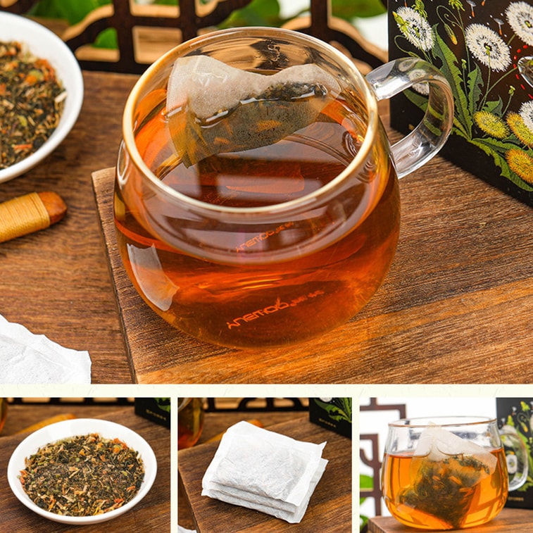 【Canada Direct Mail】 Sifan Da Dandelion Bitter Tea 100g (5g x 20 bags) Heavy Oil Heavy Food Daily Refreshing Health Bag Tea, Post-meal Degreasing and Moisturizing Independent Triangle Tea Bags, Frequent Business Banquets Oily Essential Refreshing Herbal Tea 6