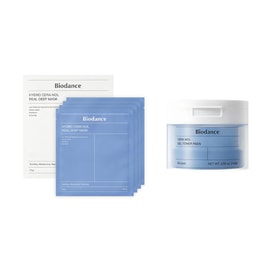 Hydro Cera-nol Real Deep Mask, 4pcs + Cera-Nol Gel Toner Pads, Blue - Moisturizing/Barrier, 60pcs【Value Pack】