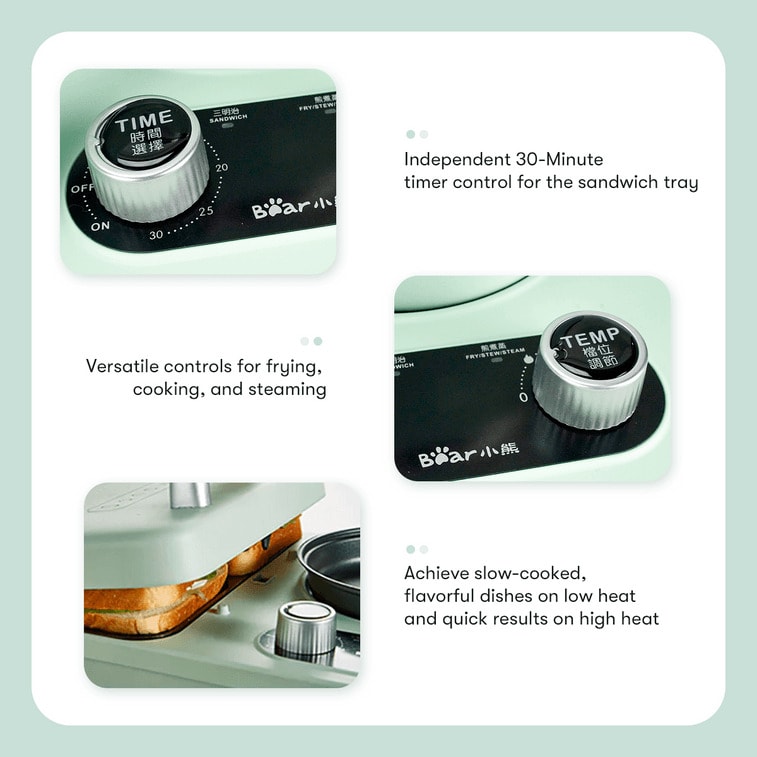 小熊 【美國本土出貨】 早餐機 多功能四合一 壓烤麵包吐司機 DSL-A13F1 110V