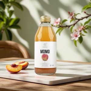 Momo Peach Juice Sparkling Water ,Low Calorie 0 Fat No Additives,8.45 fl oz