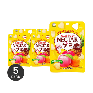 ネクターグミキャンディミックス フルーツフレーバー 1.6オンス×5【5パック】【果汁30%】【ハート型キャンディ】