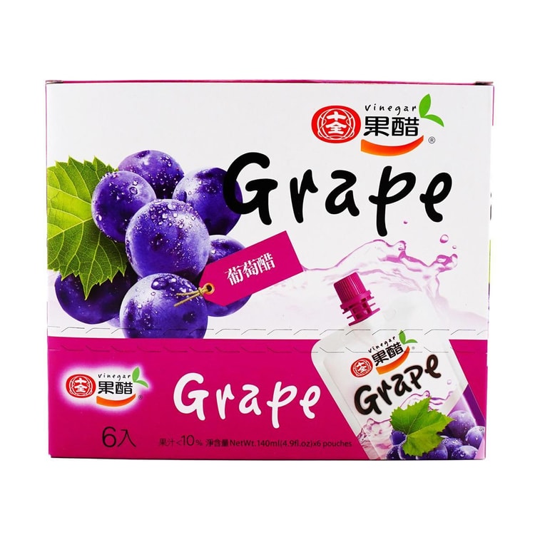 台湾十全 葡萄醋 果醋饮料  140ml*6包【清爽解腻 夏日必备】 6