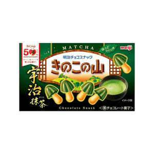 日本 MEIJI明治 明治 经典人气小零食 蘑菇形宇治抹茶巧克力饼干 64g