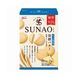 [일본 직배송] GLICO SUNAO 50% OFF 탄수화물 저지방 다이어트 식사대용 두유 버터 비스킷 15개×2봉