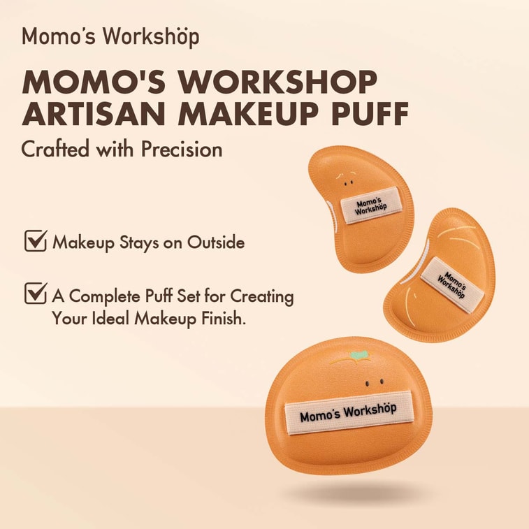 毛吉吉 便当系列粉扑 大橘大利 3pcs  细孔平纹皮革+聚氨酯海绵  干湿两用设计  一大一小套装  呼吸感底妆 5