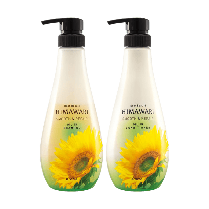 HIMAWARI Oil in Shampoo and Conditioner Special Trial Set #Smooth and Repair 400ml*2
