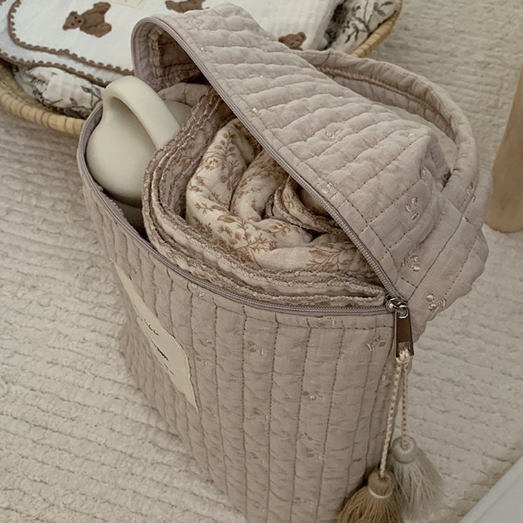 Korean Ins Mommy Bag Lightweight Multifunctional For Outdoor Use Embroidered Handbag Portable Bag Snowflake One Piece 7