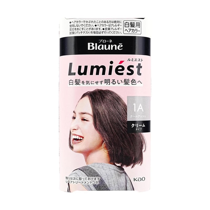 Coloration Blaune Lumiest pour Cheveux Gris Jeunesse, #1A Gris Cendré Froid, Ton Mature & Polyvalent | pour Cheveux Noirs/Blancs