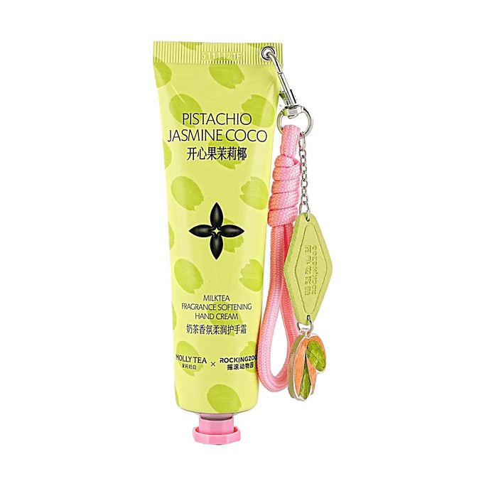 Jasmine Milk White Collab Hand Cream, #Pistachio Jasmine Coconut, 1.69 fl oz, Rich Moisture Non-Greasy Long-Lasting Frag