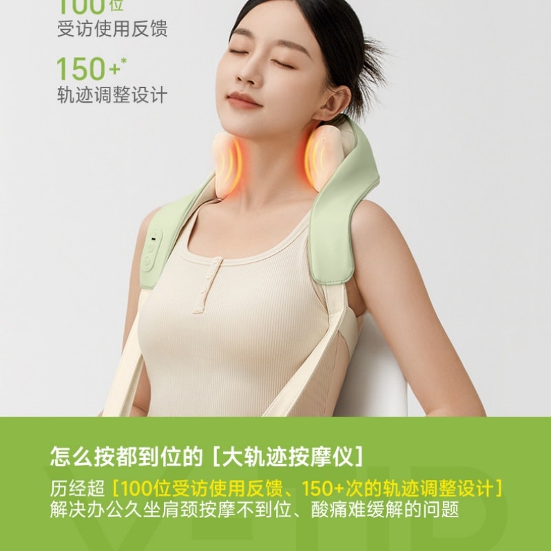 【中國直郵】 小熊 頸椎按摩儀疏通斜方肌腰背部揉捏肩頸按摩器熱敷頸部 紅外線熱灸+可拆洗布套 一裝