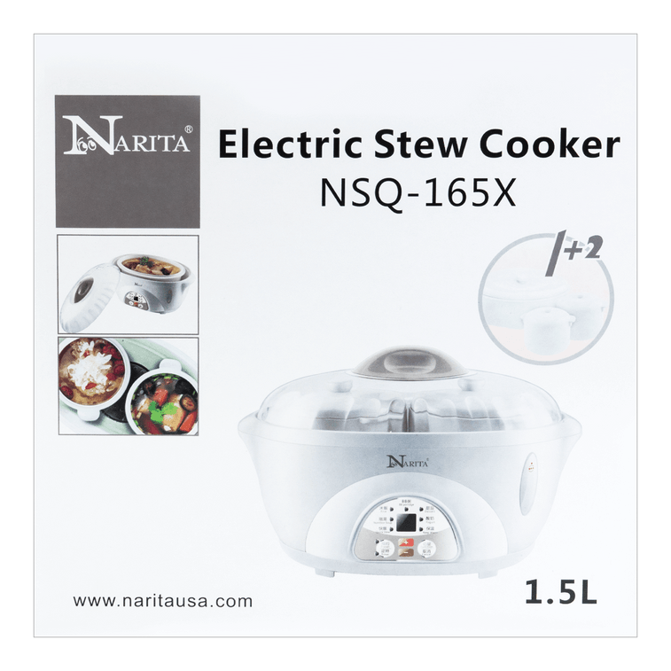 Multi Function Ceramic Pot Electric Stew Pot Slow Cooker, 50.72 fl oz*1+16.91 fl oz*2 NSQ-165X 1 Year Mfg Warranty, 120V 4