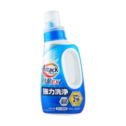 日本KAO花王 Attack 抗菌EX 酵素洗衣液 强力抗菌 除螨除霉 杀毒消菌 持久留香 手洗洗衣机均可 750g 2024年最新