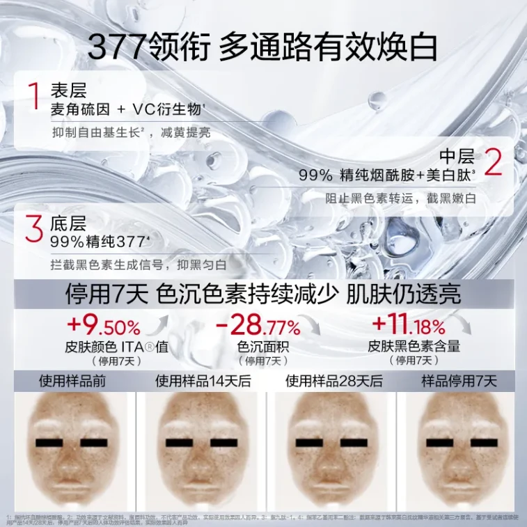 【Expédition directe depuis Hong Kong】 Hanhoo 377 White Waist sérum et lait à usage unique 45 pièces, atténue les rides, illumine, améliore le teint terne et rugueux 4