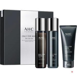 [홍콩 직송] 한국 AHC 남성용 3종 세트: 토너(120ml), 로션(120ml), 클렌저(140ml). 유분 조절, 보습, 산뜻한 사용감, 끈적이지 않음, 피부톤 개선, 모공 축소, 면도 후 진정 효과까지! 게으른 사람들을 위한 필수 스킨케어 선물.