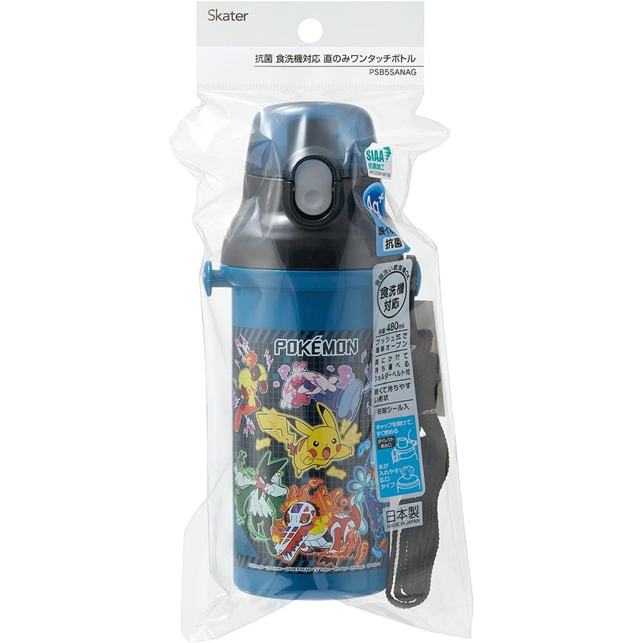 【日本直邮】 日本 SKATER 斯凯达 儿童男孩宝可梦直饮式水壶 轻量便携 抗菌设计 480ml 1 个