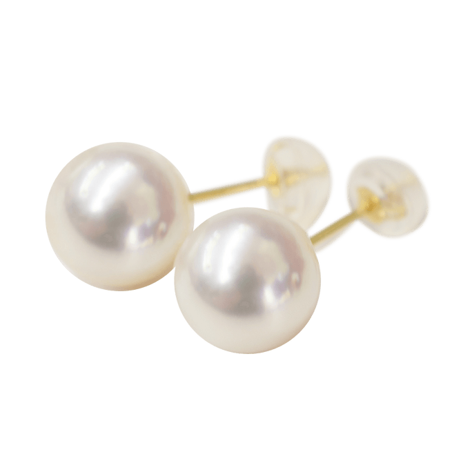 REENS PEARL K18YG Akoya pearl earrings 1 pair