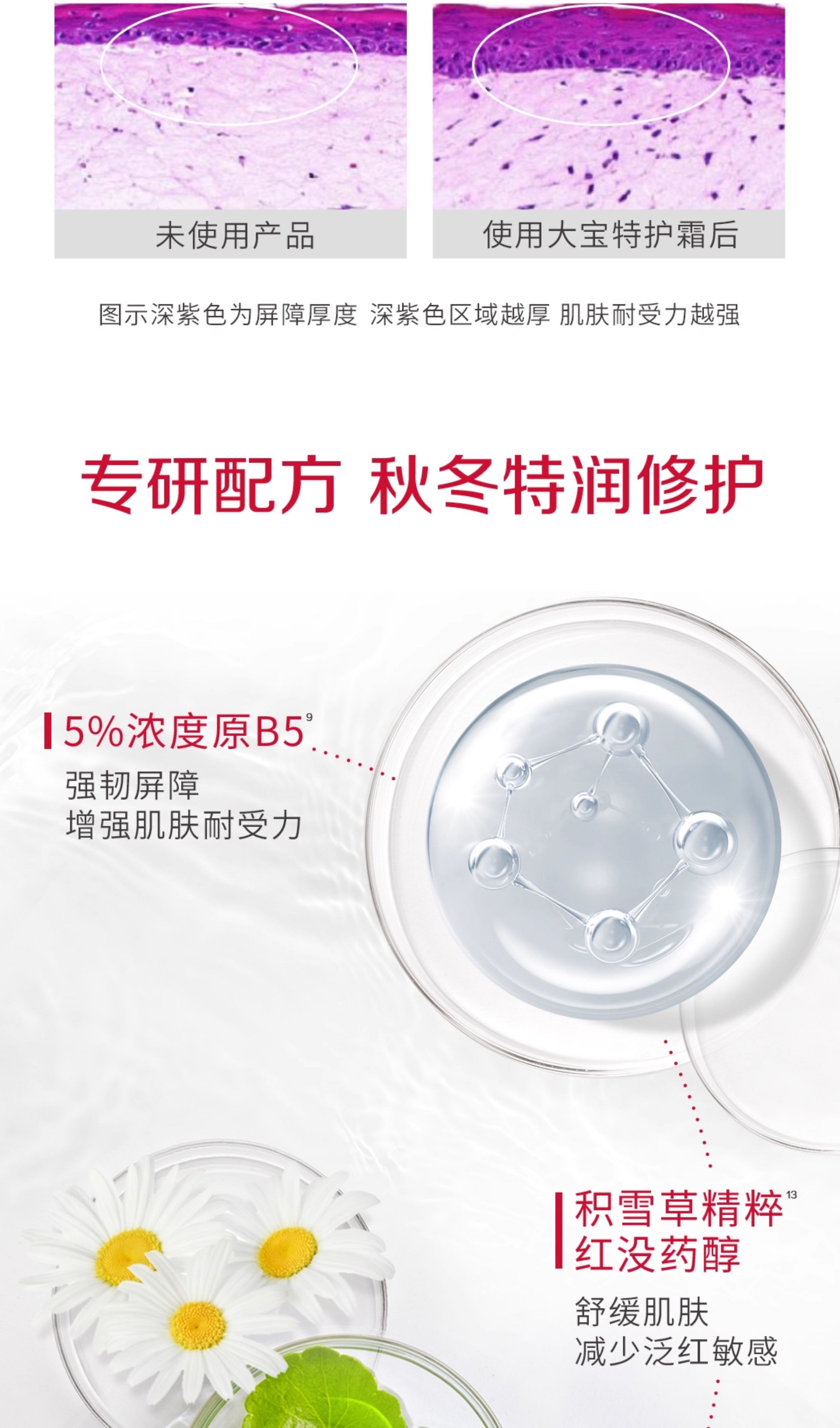 【中国直邮】 大宝 维他命B5面霜 安敏舒缓特护霜 保湿修护【李佳琦强推必入】70g*1罐