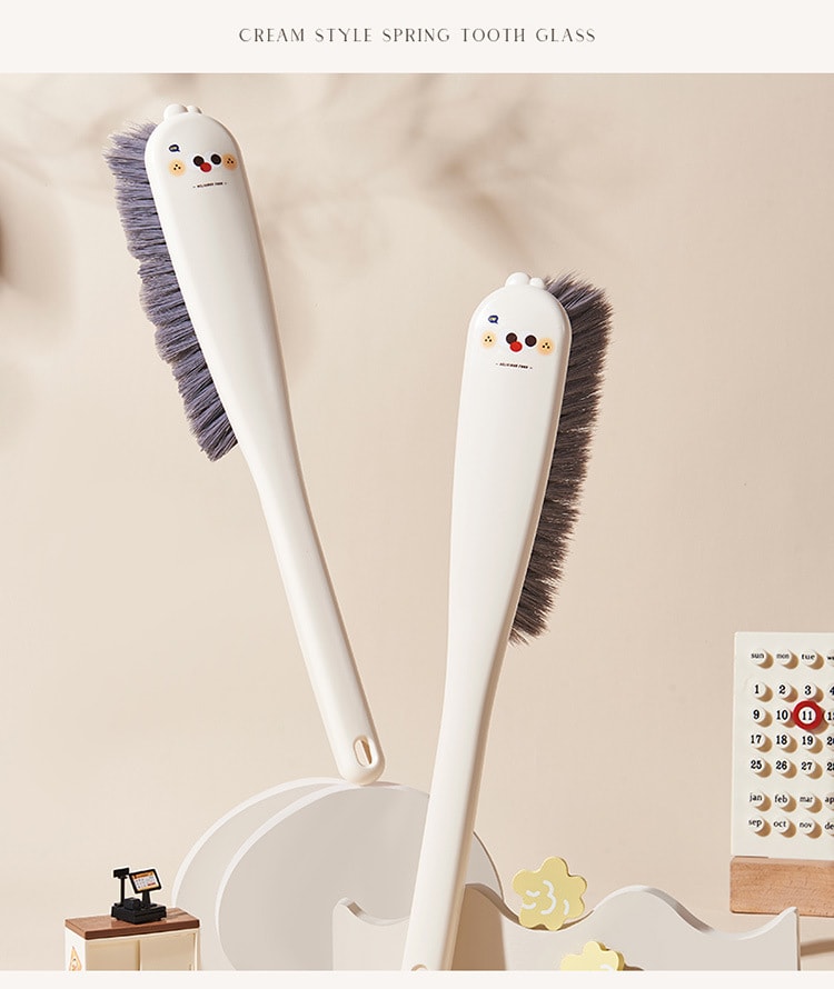 FaSoLa Life 加長除塵清潔刷 奶咖色/個 長柄軟毛防靜電刷 臥室床上地毯纈帚