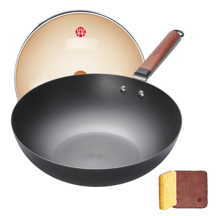 王源吉 ⭐信手拈来⭐   云烟精铁 平底锅 健康无涂层 持久不锈 不挑炉灶 锅身仅重1.1kg 32cm 燃气灶/电磁炉通用 3