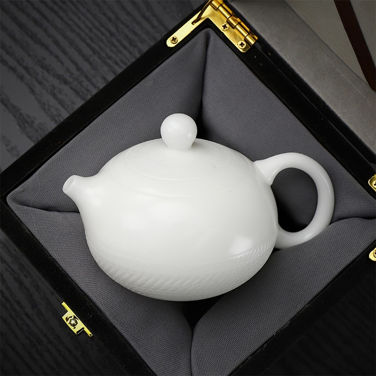康乐品 世界瓷都白德化  王存旭大师跳刀西施壶 羊脂玉白瓷泡茶壶 简约茶壶单壶功夫茶具礼品 5