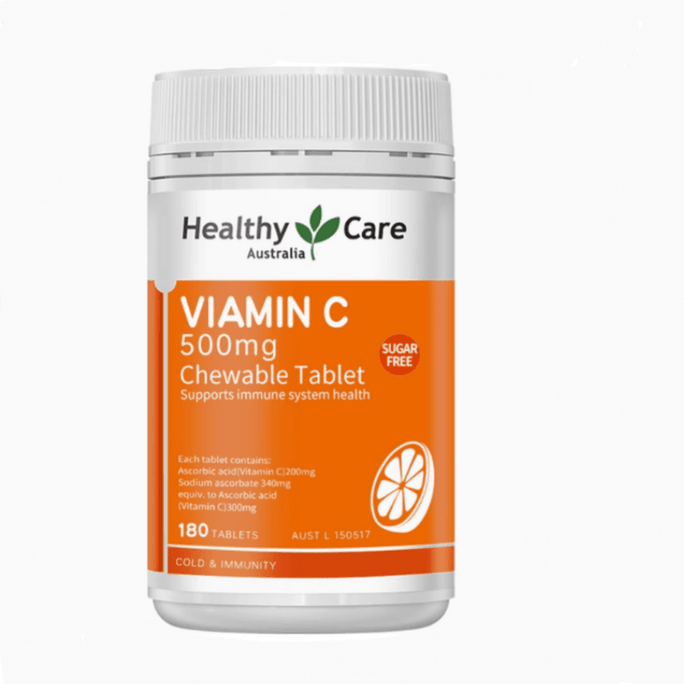 【中国直邮】 澳大利亚 Healthy Care 洲进口无糖维生素c咀嚼片VC片 内服焕白成人 180粒/瓶