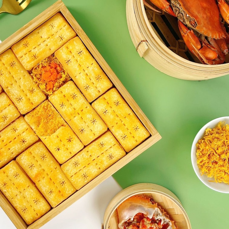 煌記 蟹黃肉鬆雙層脆餅乾 夾心蘇打餅乾 142g【鹹香酥脆】 4