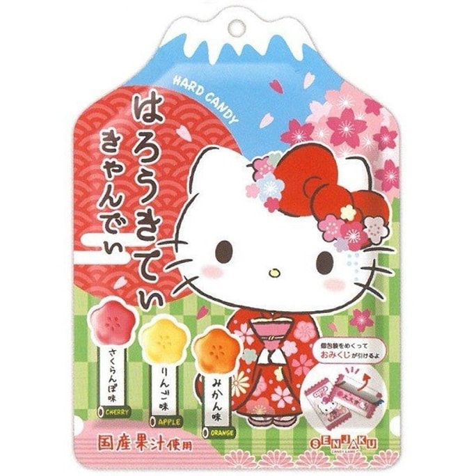 【日本直郵】扇雀飴 Hello Kitty 櫻花造型三味水果糖 65g
