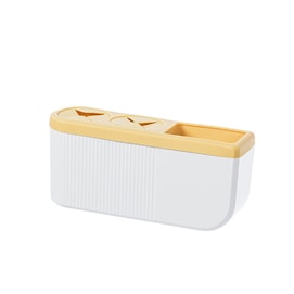 Bathroom No-Punch Electric Toothbrush Holder Wall Mounted Shelf B Yellow