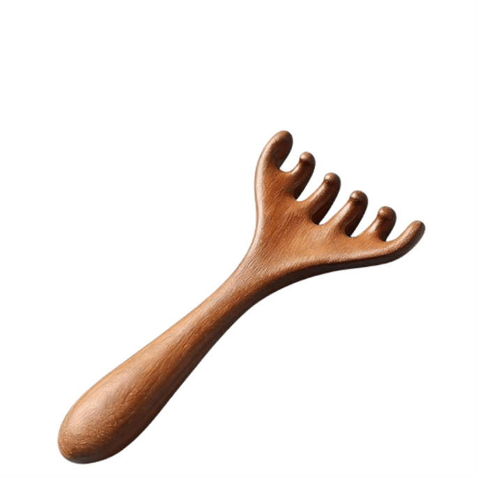 Deer antler six-claw massage comb, head massage meridian comb, health care head therapy tool, scalp scraping and unblocking, 1 pack