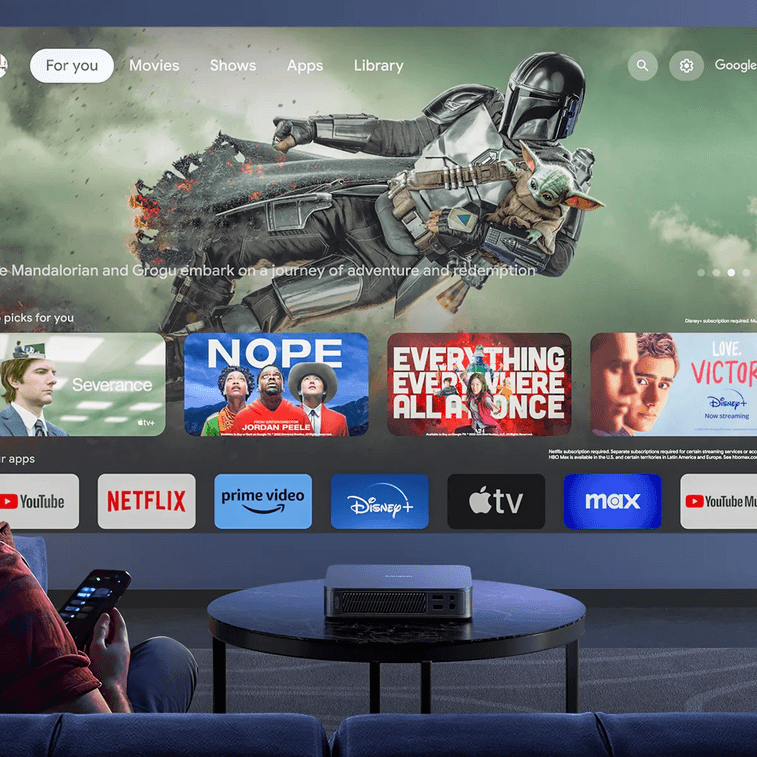 DANGBEI当贝 Atom激光投影仪 高清 1080P Google TV 内置 Netflix 1200流明激光投影 40-457.2cm 14