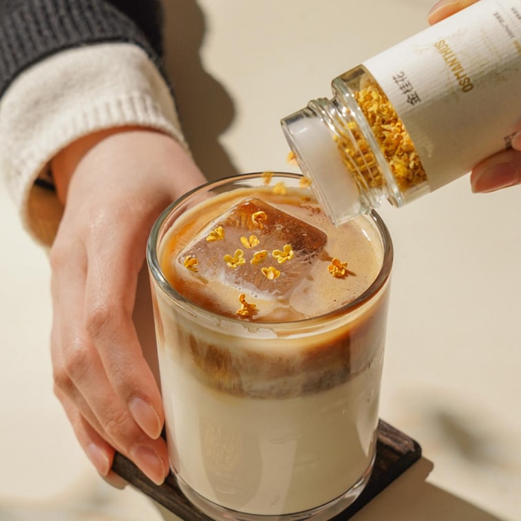 Golden Osmanthus Crumbs, 0.28 oz【Dried Osmanthus For Tea, Drinking And Baking】 5