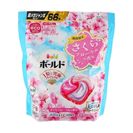 日本P&G寶潔 碧浪洗衣凝珠4D 春日櫻花花香 補充裝 超級巨無霸裝 66顆