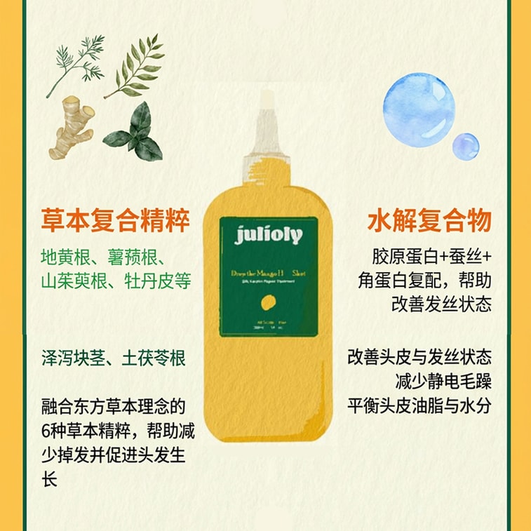 韩国 Julioly 芒果安瓶发膜|3秒液体变奶油|深层滋养修护|顺滑柔亮不打结|无硅油|适合受损干枯发质 300ml 4