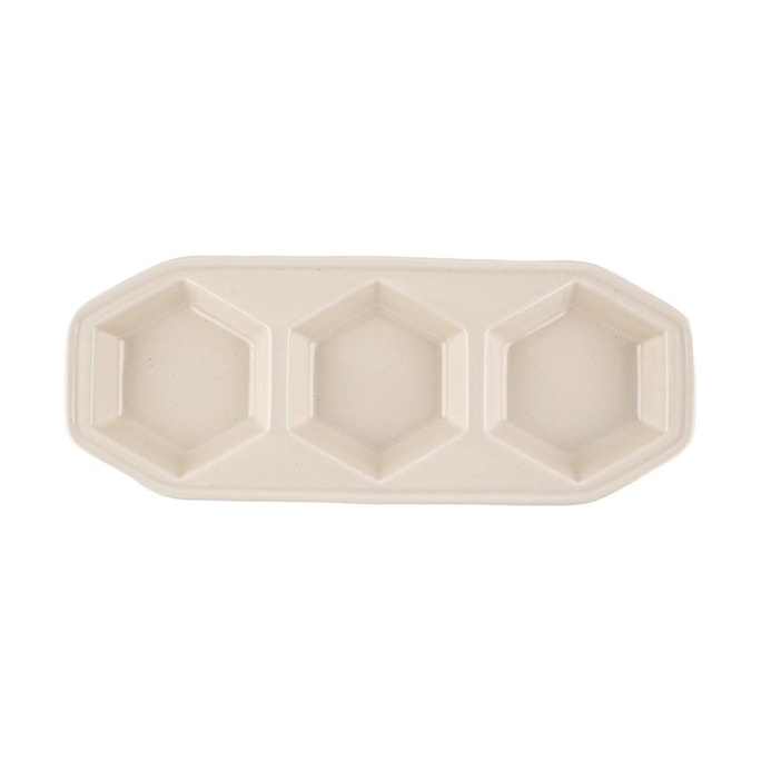 마리벨 3칸 분할접시 소스접시 오트밀 265mmx105mm