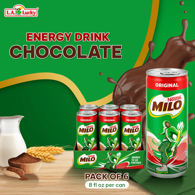 MILO Ready-to-Drink Chocolate Malt Beverage, 8 fl oz Can, Pack Of 6 4