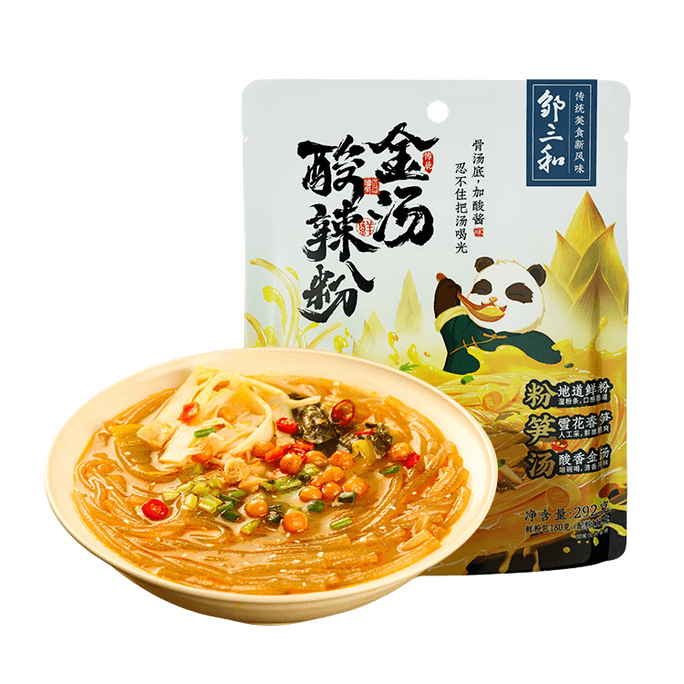 【中国直送】鄒三和パンダ筍酸辣湯麺 328g*1袋