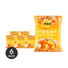 食驗室 纖脆玉米片 蒜香奶油起司味 30g *6【6份超值裝】【鹹甜永動!】【食材乾淨】【健康非炸高纖維】