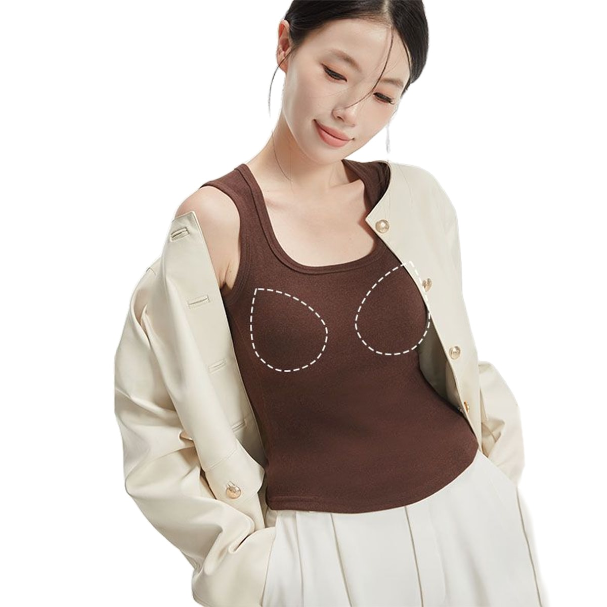 German Velvet Fleece Lined Thickened Camisole With Chest Pad Anti
