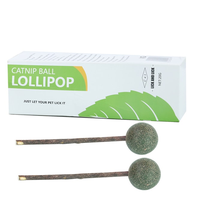 【中國直郵】尾大的喵 貓薄荷球 磨牙潔齒寵物玩具 貓薄荷棒棒糖 2個裝