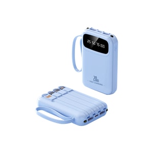 The New Model Comes With A Four Wire Ultra Large Capacity Portable Power Bank With Lighting Baby Blue 10000mAh